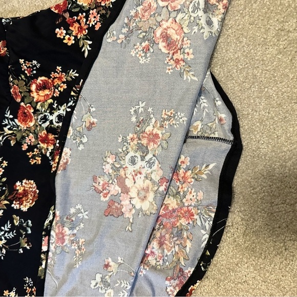 No Boundaries Black & Floral T Shirt Dress - Picture 12 of 13